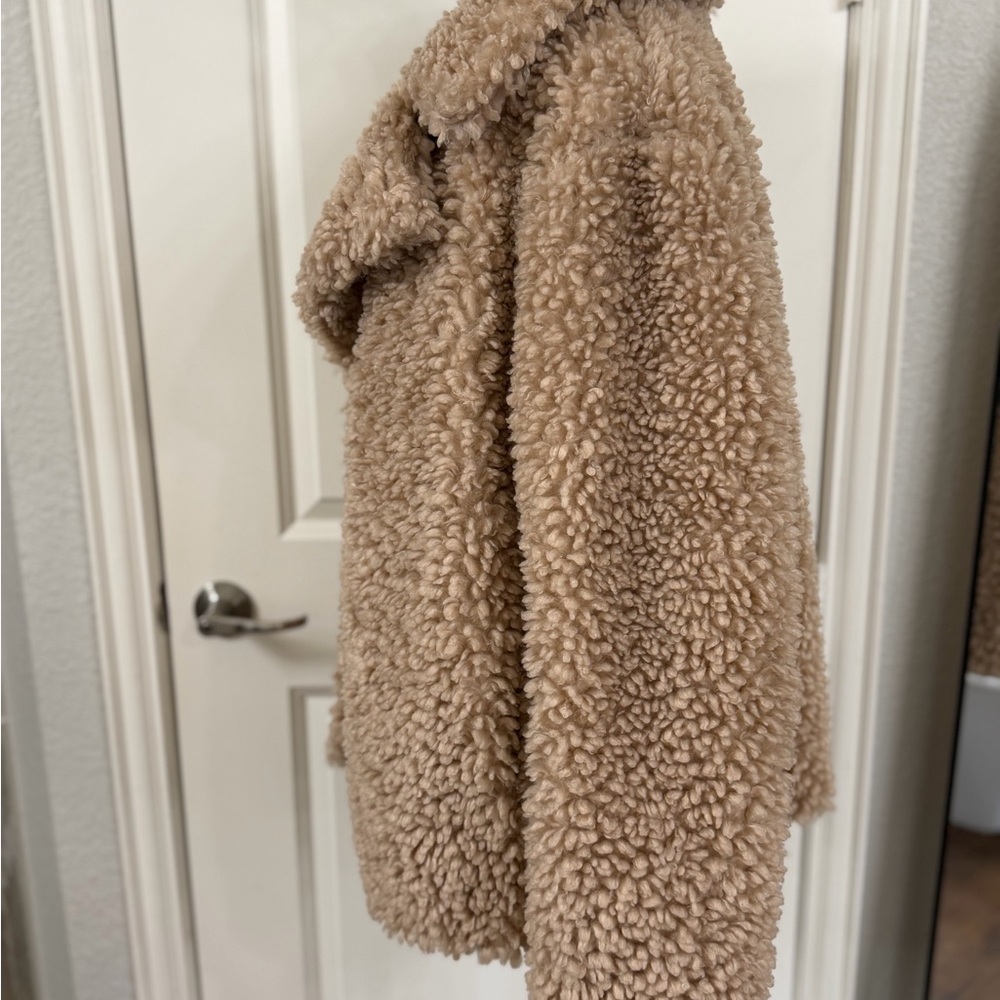 Kensie Women's Cozy Tan Reversible Teddy Jacket - Picture 2 of 9